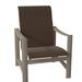 Tropitone Kenzo Patio Dining Armchair Sling in Brown | 35.5 H x 25.5 W x 29.75 D in | Wayfair 381537_MOA_Mia II