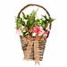 August Grove® Artificial Mixed Floral Arrangements & Centerpieces in Basket Polysilk in Pink/Red | 20 H x 16 W x 6 D in | Wayfair