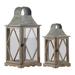 Gracie Oaks Diamond 2 Piece Lantern Set Wood in Brown | 21.75 H x 9.5 W x 9.5 D in | Wayfair 9A05D406A2EE46C58949B1AEAE9FAD48