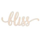 Wrought Studio™ Bliss Script Wood Cut Sign Wall Décor in Brown/Gray/Yellow | 4.5 H x 12 W in | Wayfair VRKG3325 39317276