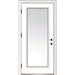 Verona Home Design Clear Lowe Glass Primed Steel Prehung Front Entry Door Metal in White | 80 H x 36 W x 1.75 D in | Wayfair ZZ364643R