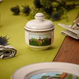 Villeroy & Boch Design Naif 6.75 oz. Sugar Bowl w/ Lid Porcelain China in Black/Green/White | Wayfair 1023370930