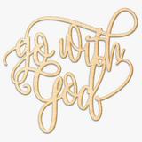Wrought Studio™ Go w/ God Wood Sign Wall Décor in Brown/Gray/Yellow | 22.75 H x 24 W x 0.25 D in | Wayfair VRKG3328 39317287