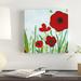 East Urban Home 'Precious Poppies IV' Acrylic Painting Print on Wrapped Canvas in Blue/Green/Red | 14 H x 14 W x 2 D in | Wayfair