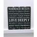 Winston Porter Marriage Rules Wooden Sign Wall Décor in Black/White | 16 H x 16 W in | Wayfair 5FE483C4880B46339BF44D8FD1CD8676