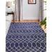 Blue/Navy 66 x 0.75 in Area Rug - Ebern Designs Areyana Geometric Handmade Tufted Wool Navy Rug Wool | 66 W x 0.75 D in | Wayfair