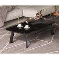 Orren Ellis Jayla 4 Legs Coffee Table Wood/Metal in Black/Brown | 17 H x 55 W x 28 D in | Wayfair DCFD313A063447ADB87ABB412160CAD6