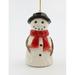 The Holiday Aisle® Snowman w/ Scarf Hanging Figurine Ornament Ceramic/Porcelain in Red/White | 3.5 H x 2 W x 2.125 D in | Wayfair