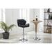 Wrought Studio™ Ferrer Swivel Adjustable Height Bar Stool Upholstered/Leather in Black | 16.5 W x 19.7 D in | Wayfair