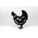Gracie Oaks Vintage Chicken Illustration Metal Wall Décor Metal in Black/Gray/White | 16 H x 13 W in | Wayfair 44D2DC91DAC647E5BDE01A1852695413