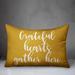 Latitude Run® Kyire Grateful Hearts Gather Here Lumbar Pillow Polyester/Polyfill blend in Yellow | 14 H x 20 W x 1.5 D in | Wayfair