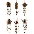 August Grove® Julio Assorted Hanging Birdhouse 6 Piece Wind Chime Set Metal | 32 H x 6 W x 5 D in | Wayfair 84FFED2B28CB4E7782AAD90839C4B6B1