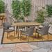 Ivy Bronx Cabezas 7 Piece Outdoor Dining Set Wood in Brown/Gray/White | 30 H x 71 W x 35.5 D in | Wayfair 7708A9CEFC9E4F7290C320A74C0B0FB9