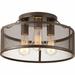 Williston Forge Prairie Grove 3 - Light 15" Caged Drum Semi Flush Mount | 8.5 H x 15 W x 15 D in | Wayfair 9C2D83E1E63642E191A397548DBBB332