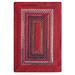 Red 27 x 0.5 in Area Rug - Millwood Pines Mont Geometric Handmade Braided Crimson Area Rug Nylon/Wool | 27 W x 0.5 D in | Wayfair