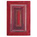 Red 27 x 0.5 in Area Rug - Millwood Pines Mont Geometric Handmade Braided Crimson Area Rug Wool | 27 W x 0.5 D in | Wayfair