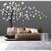 Wall Decal Source Tree, Cherry Blossom & Flowers Blowing in Wind Wall Decal Vinyl in Gray/Black/Yellow | 80 H x 100 W in | Wayfair 20155-C