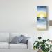East Urban Home 'Layered Sunset Triptych II' Acrylic Painting Print on Wrapped Canvas in Blue/Yellow | 24 H x 10 W x 2 D in | Wayfair