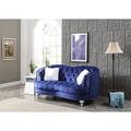 Glory Furniture Wellington 71" Recessed Arm Curved Loveseat Polyester in Blue | 35 H x 71 W x 37 D in | Wayfair G750-L
