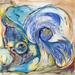 Wallhogs Yosi Amir LIV Wall Decal Canvas/Fabric in Blue | 48 H x 48 W in | Wayfair yosi54-t48