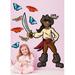 Wallhogs Winn Pirate Girl I Wall Decal Canvas/Fabric in Pink | 48 H x 35.5 W in | Wayfair winn16-t48