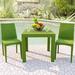 Winston Porter Quade Stacking Patio Dining Side Chair Plastic/Resin in Green | 35 H x 16 W x 18.5 D in | Wayfair 1808A2648C324C73A31F2D99FE2AA11A