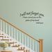 Winston Porter Glenloft I Will Not Forget You I have Carved You on the Palm of My Hand Isaiah 49:15 Wall Decal Vinyl in Black | Wayfair