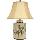 World Menagerie Abigail 21.75" Table Lamp Porcelain in Blue/Brown/Green | 21.75 H x 15 W x 13 D in | Wayfair 02E68057754B42C4BF57354B6F16BDA3