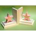 One World Pastel Star Non-skid Bookends Wood in Pink | 7 H x 5 W x 5 D in | Wayfair BG00036612
