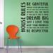 Wallums Wall Decor House Rules Wall Decal Vinyl in Indigo | 30 H x 28 W in | Wayfair House Rules-28x30_VIO