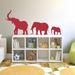 Wallums Wall Decor Marching Elephants Wall Decal Vinyl in Red | 21 H x 48 W in | Wayfair marching-elephants-48x21_Red