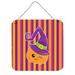 Zoomie Kids Halloween Pumpkin Witch Aluminum Wall Décor Metal in Indigo/Orange | 8 H x 6 W in | Wayfair ZMIE3698 39990671