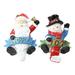 The Holiday Aisle® 2 Piece Glitte Santa & Snowman Stocking Holder Set in Red | 6.25 H x 4.5 W in | Wayfair 0EF333D2BBA44E2E87488AED3B2BB160