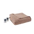 Beautyrest Electric Micro Fleece King Heated Blanket in Brown - Olliix BR54-0194