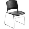 Boss Office Products B1400-BK-1 Black Stack Chair With Chrome Frame