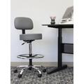 Boss Office Products B16245-GY Caressoft Medical/Drafting Stool w/ Back Cushion in Grey