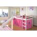 Twin White Loft w/ Slide & Pink Tent - Donco 750-TW_750C-TP