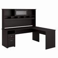 Cabot 72W L Shaped Computer Desk with Hutch and Drawers in Espresso Oak - Bush Furniture CAB053EPO