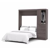 "Nebula by Bestar 84"" Full Wall Bed kit in Bark Gray - Bestar 25892-47"