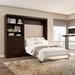 Bestar Pur Full Murphy Bed and Shelving Unit with Drawers (95W) in Chocolate - Bestar 26891-69