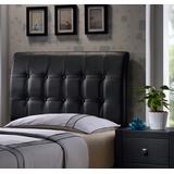 Hillsdale Furniture Lusso Full Upholstered Headboard with Frame, Black Faux Leather - 1281HFR