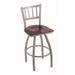 "Holland 81025ANDCMpl 810 Contessa 25"" Counter Stool /w Anodized Nickel Finish, Dark Cherry Maple Seat"