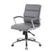Boss Office Products B9476-GY Executive Caressoftplus™ Mid Back Chair w/ Metal Chrome Finish in Grey