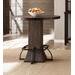 Hillsdale Furniture Jennings Wood Round Counter Height Dining Table with Wood Pedestal Base, Distressed Walnut - 4022CDTB