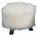 Linon-40487WHT-01-AS-U White Flokati Foot Stool