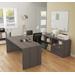 i3 Plus U-Desk w/ Two Drawers in Bark Gray - Bestar 160860-47