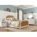 Hillsdale Furniture Melanie Wood and Cane King Bed, White - 2167BKR