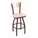 "Holland 83036BWNatMplBNatMpl 830 Voltaire 36"" Bar Stool /w Black Wrinkle Finish, Natural Maple Seat, Natural Maple Back"