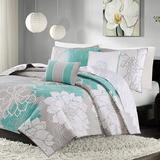 Madison Park Lola King/Cal King 6 Piece Quilted Coverlet Set in Aqua - Olliix MP13-2645