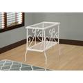 Accent Table / Side / End / Nightstand / Lamp / Living Room / Bedroom / Metal / Tempered Glass / White / Clear / Traditional - Monarch Specialties I 3105
